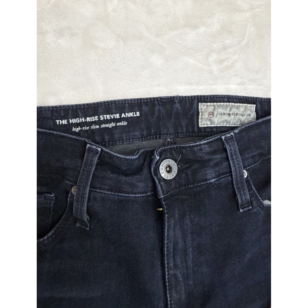 AG Adriano Goldschmied High-Rise Stevie Ankle Jeans Dark Wash Slim Straight 26R - Picture 6 of 13